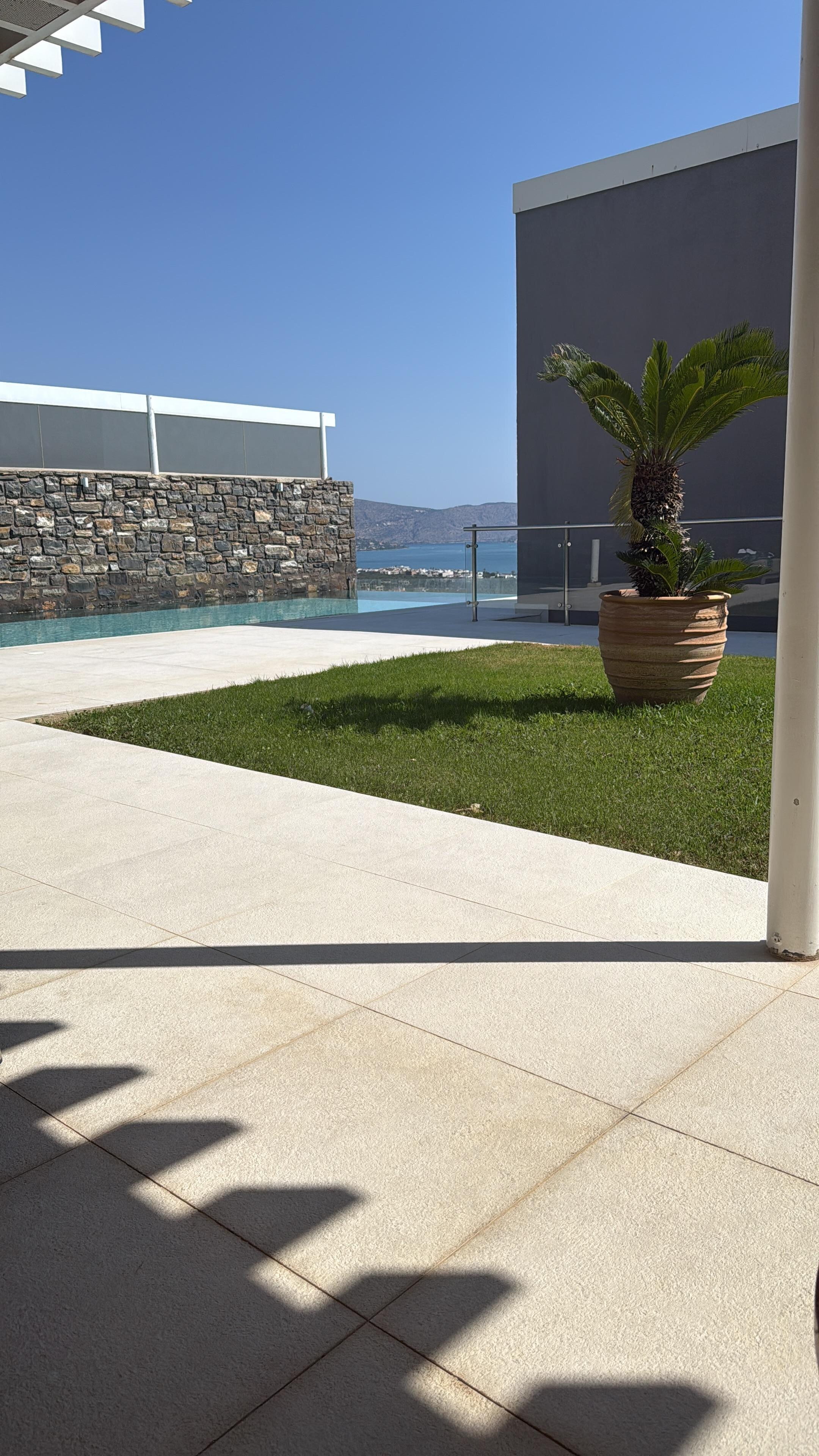 View on opening the door to villa