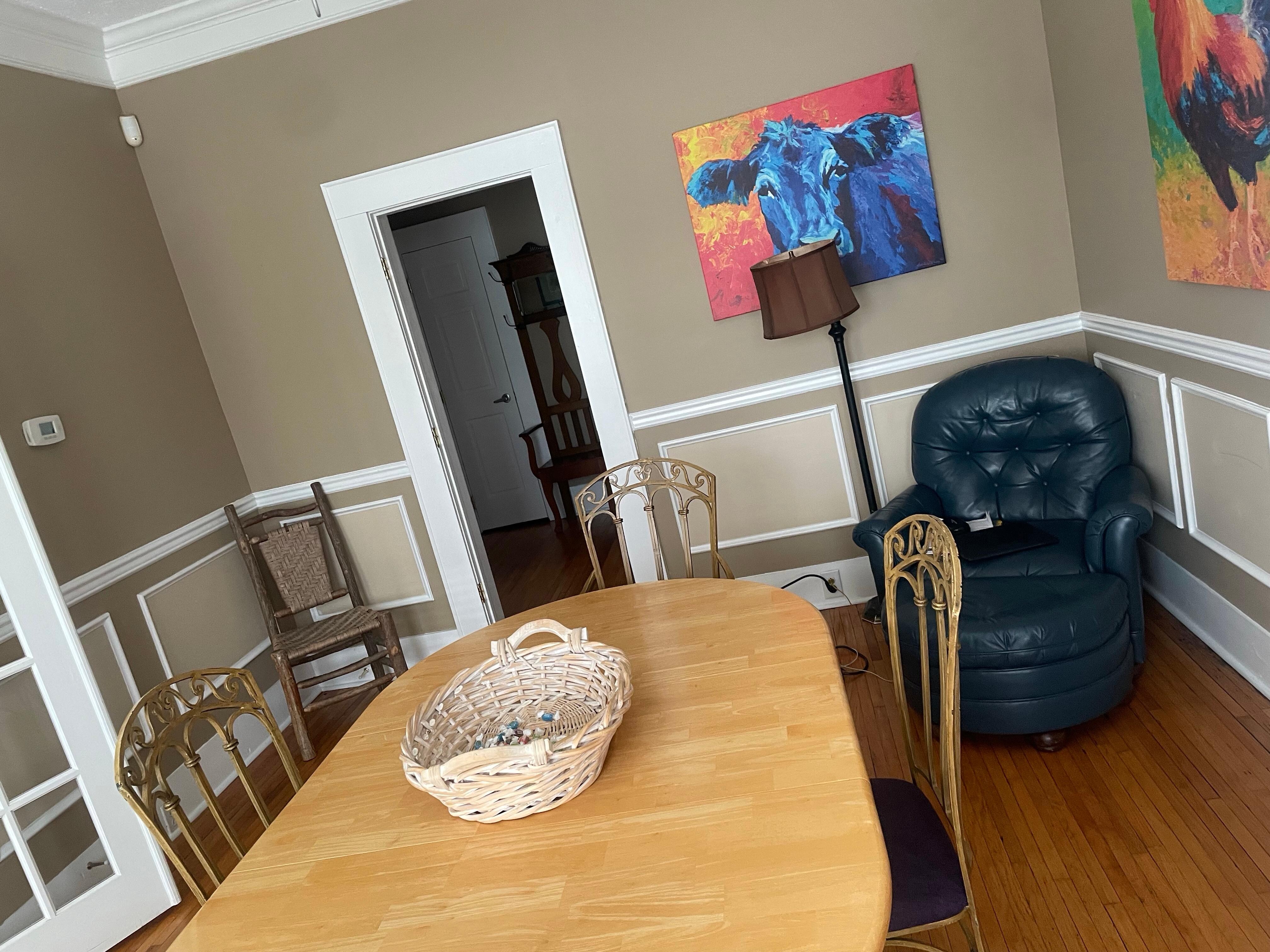 Separate dining room with more private seating area.