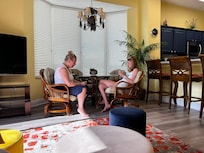 Card playing in the living room
