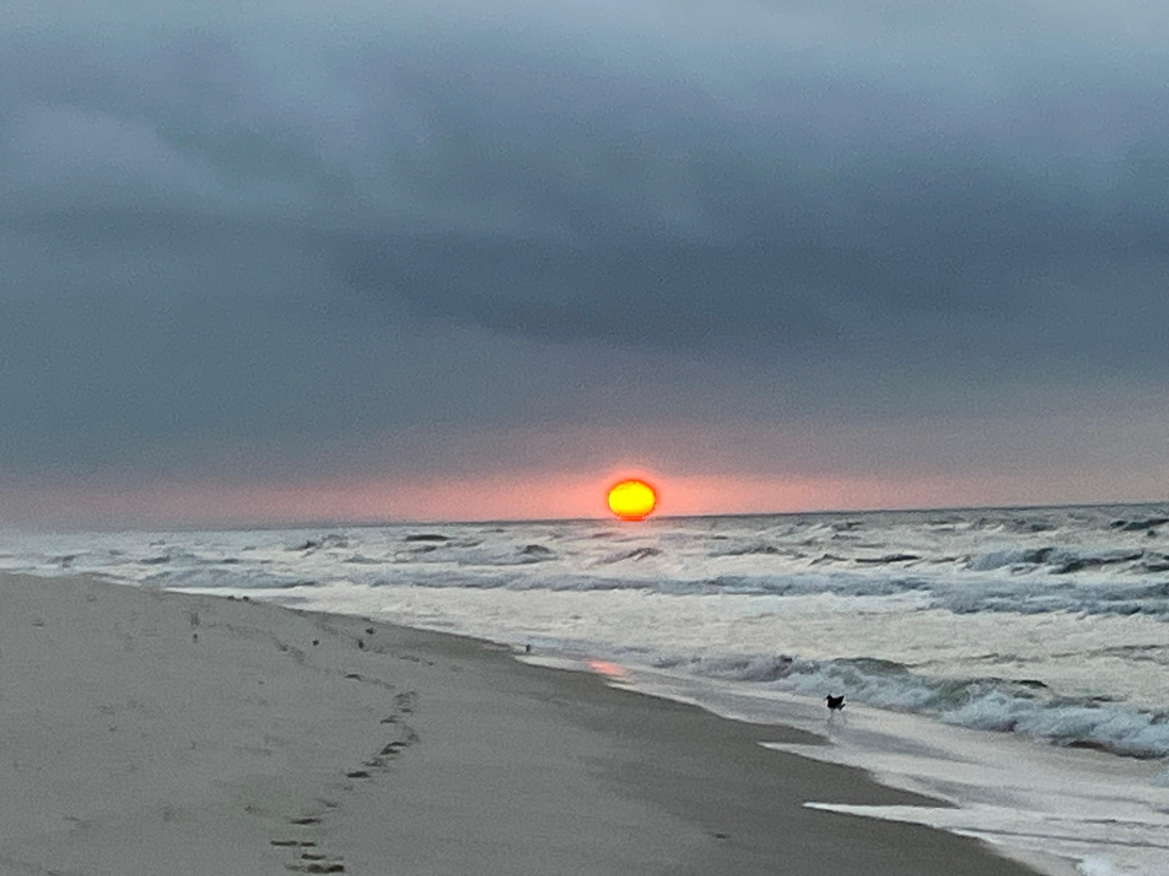 Sun rise from the beach