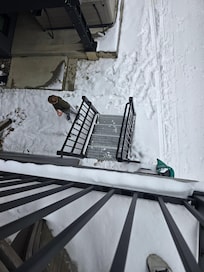 Walk down these few steps and ski down to the lift.