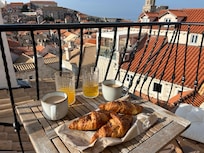 Morning view from balcony after trip to bakery.