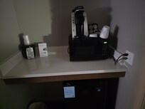 Coffee bar had a kcup coffee machine.