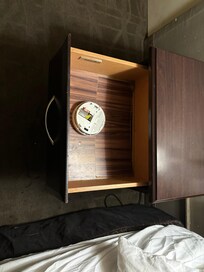 Smoke detector with battery popped out