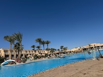 The pool area