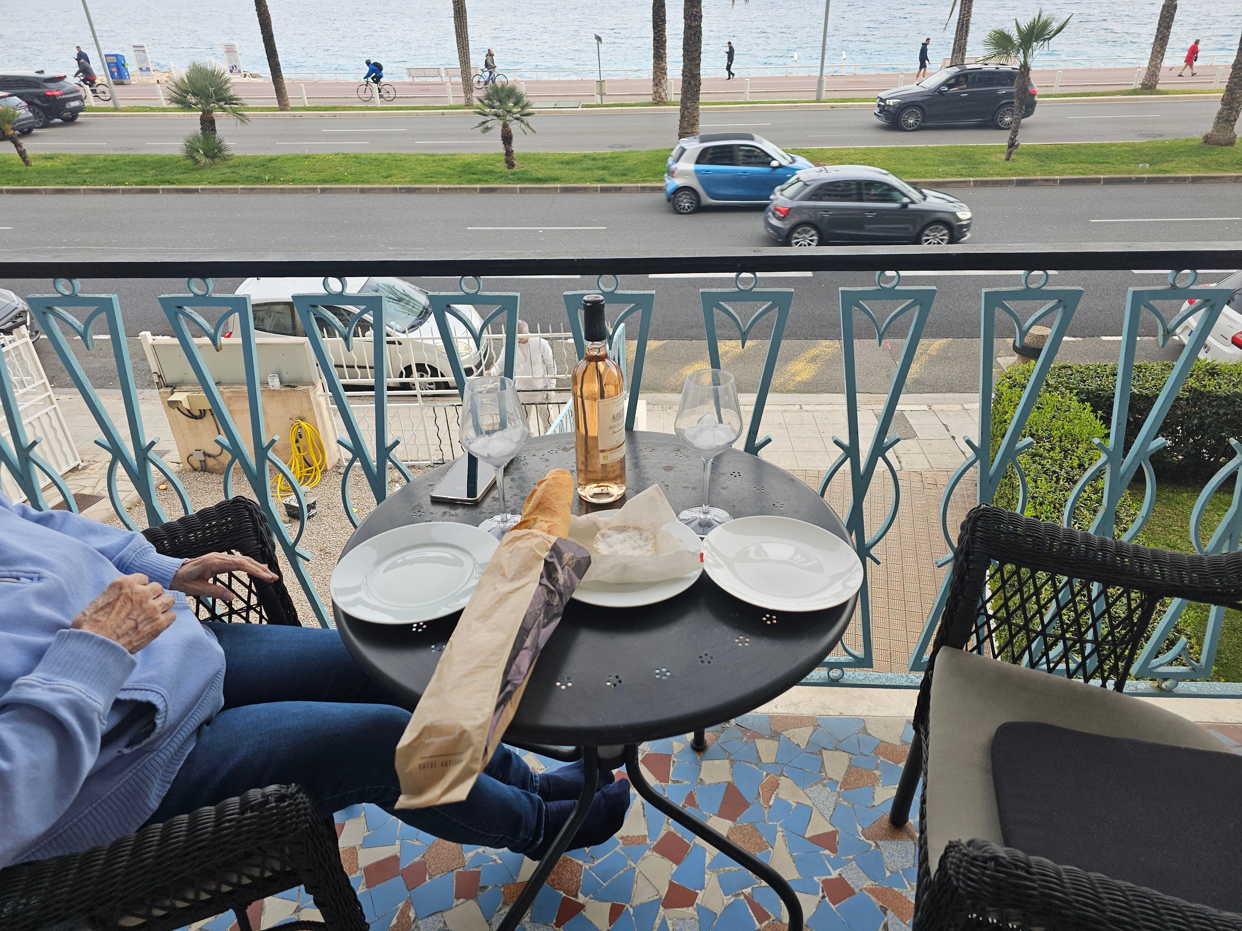 Our first meal in Nice on the patio