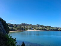 Headland view - a short walk through bushland from the door, Lovely sheltered beach.