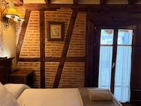 The room was small but charming.