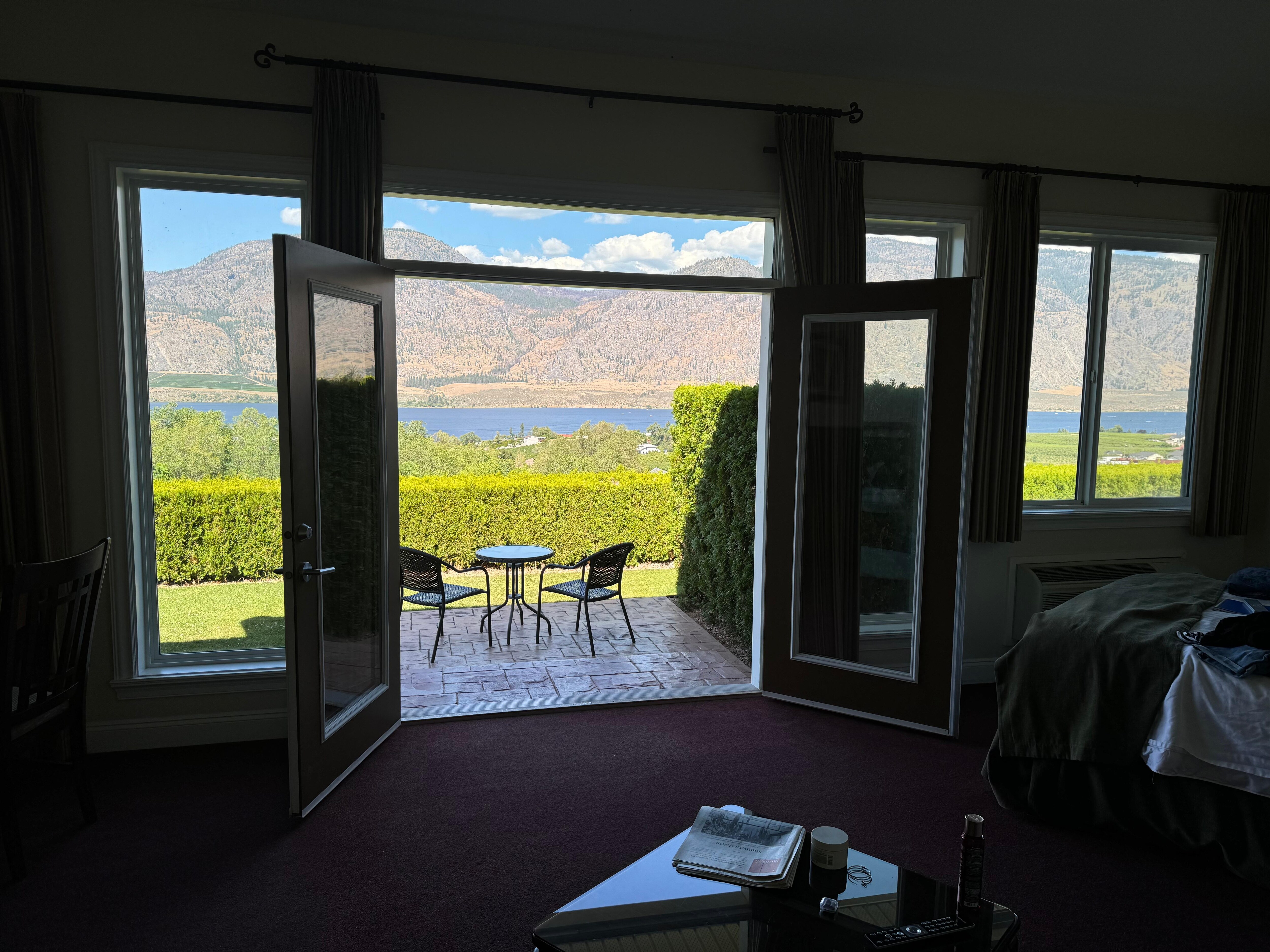 Double doors open to your outdoor semi-private area