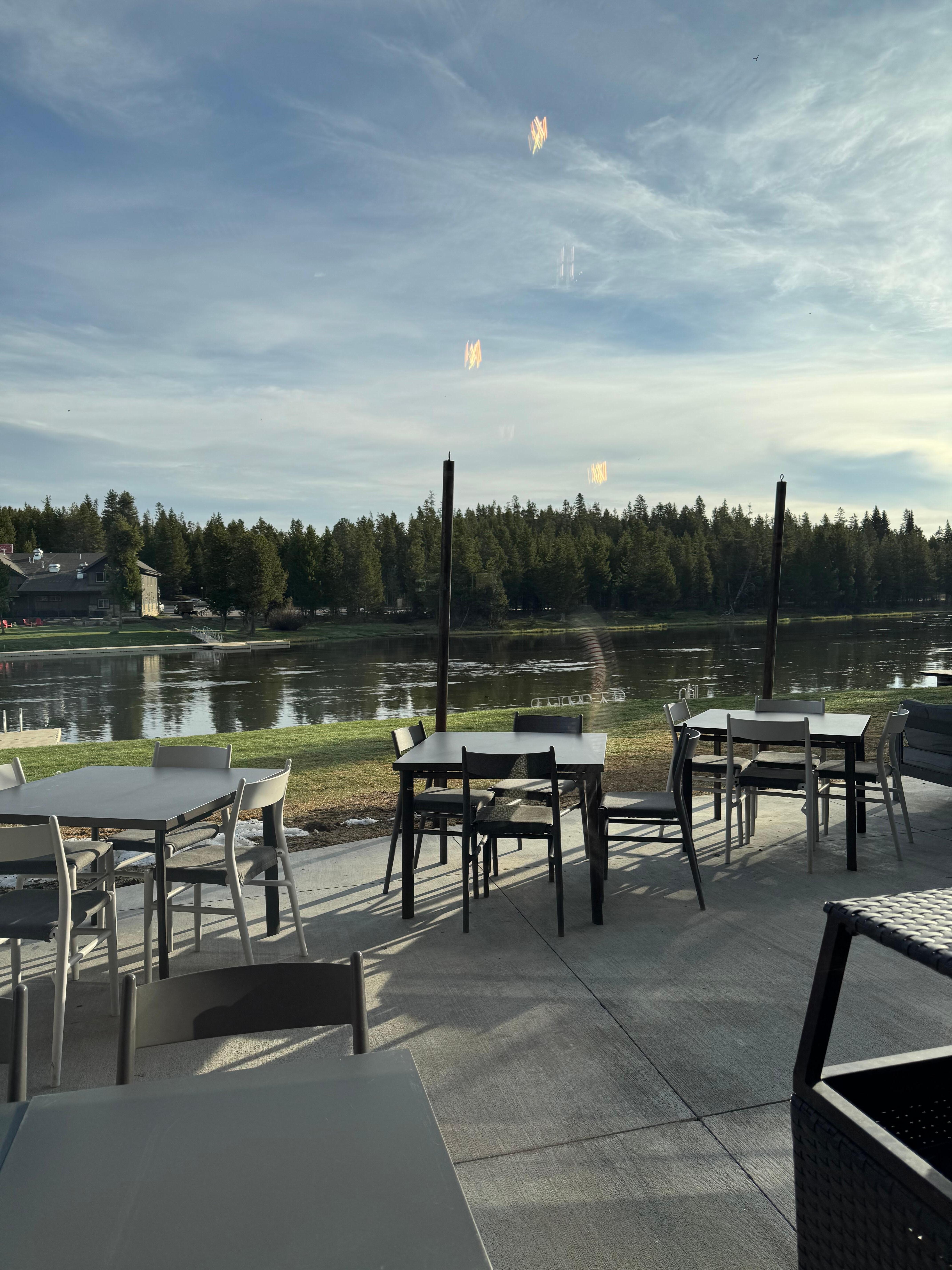 View from the patio on the river. 