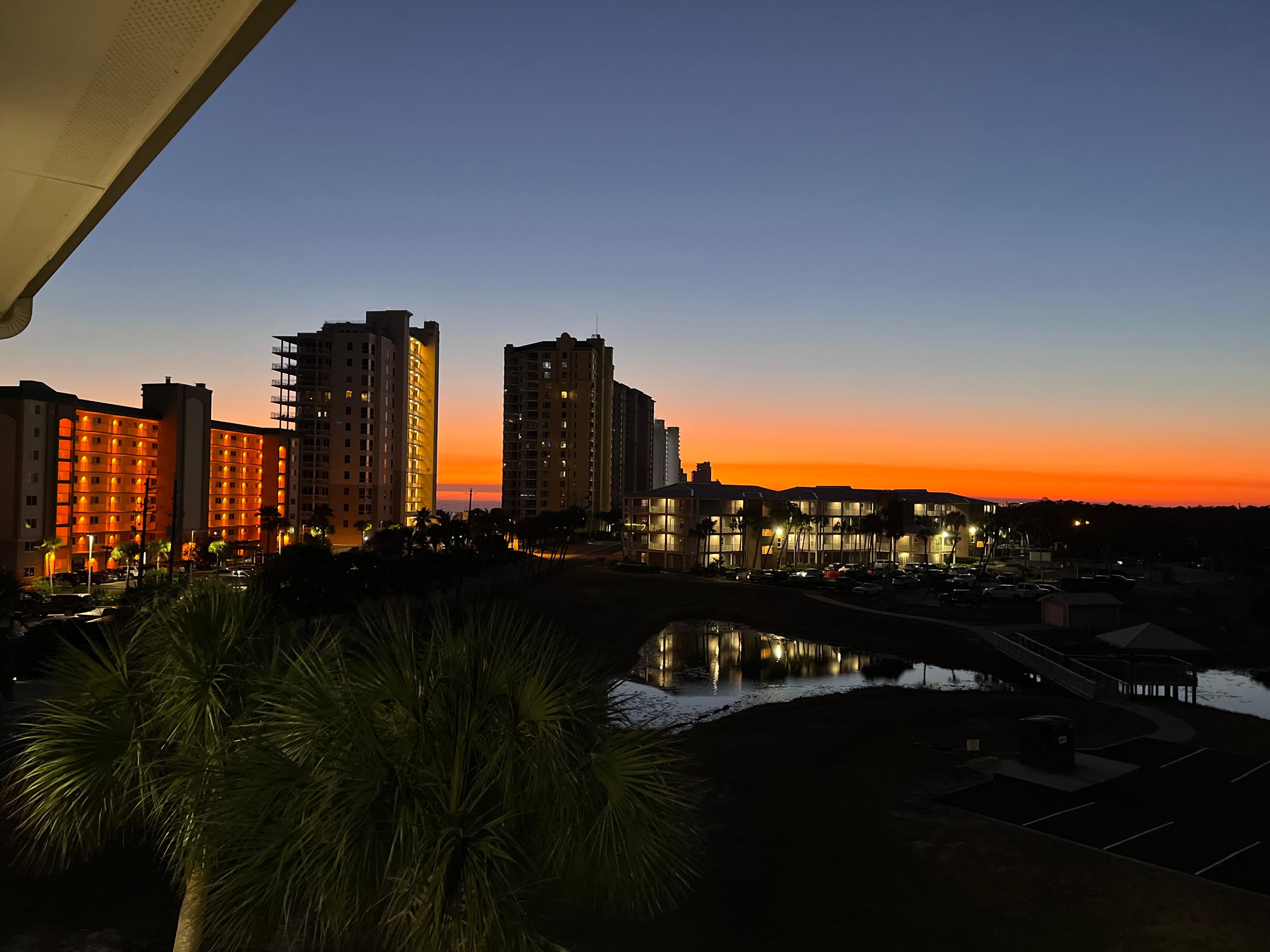 Sunset out the front