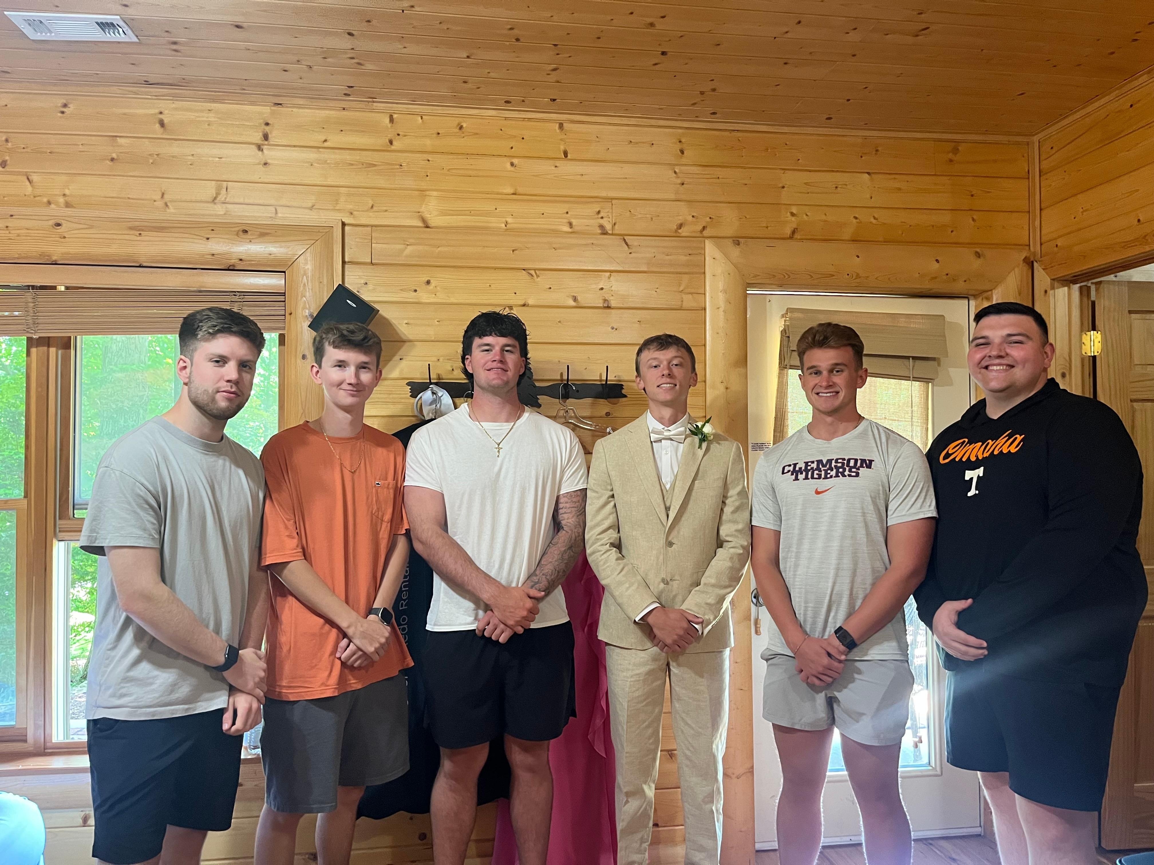 The guys lived it up downstairs morning of wedding day! They enjoyed the access of the mini kitchen down there with them. 