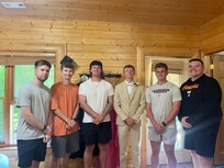 The guys lived it up downstairs morning of wedding day! They enjoyed the access of the mini kitchen down there with them.