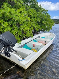 Fishing the flats with one of the rental boats.