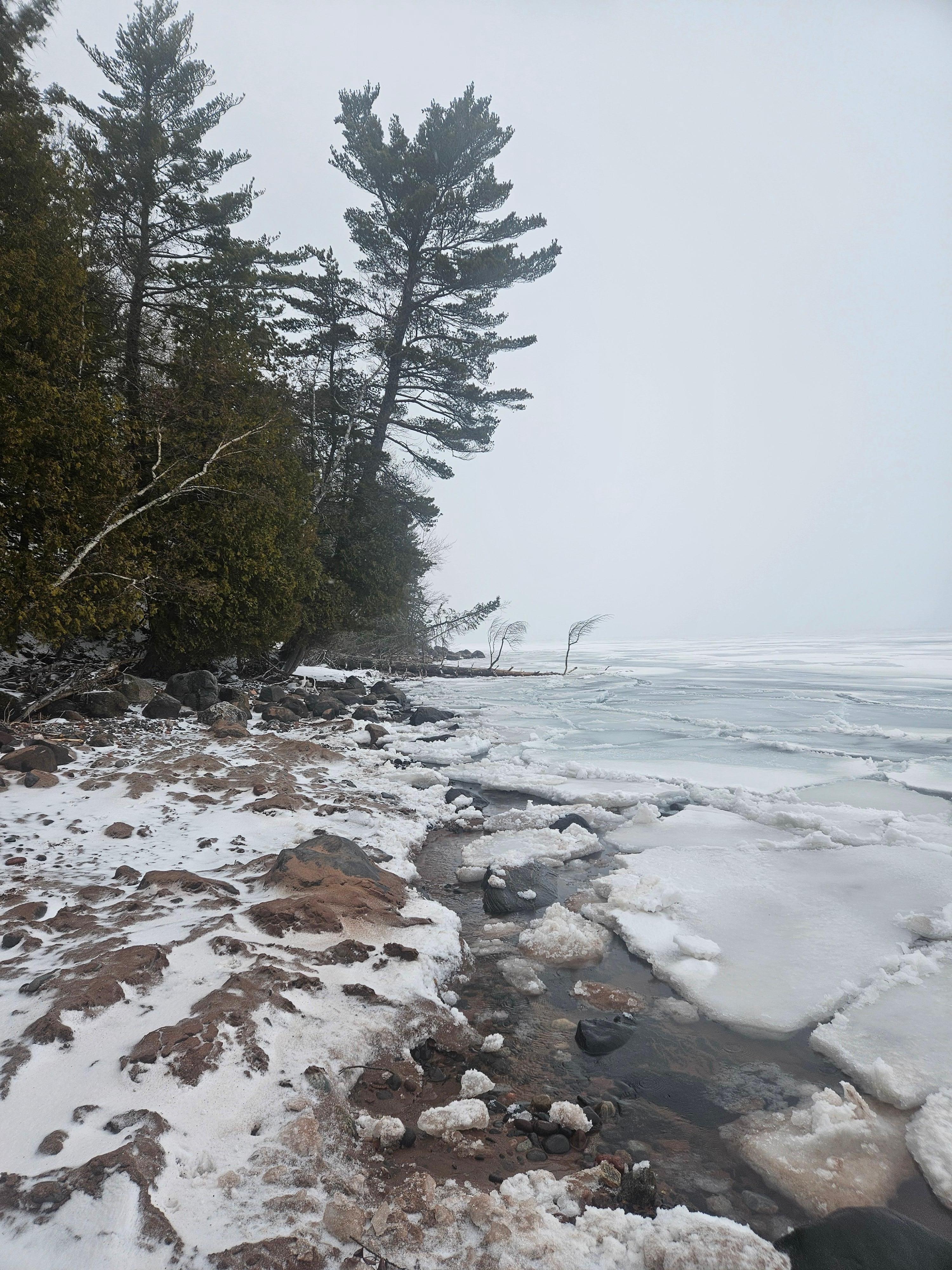 The rocky beach was beautiful, even during a stirm
