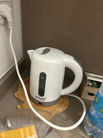Make sure to plug in the electric pot for evening or morning tea.
