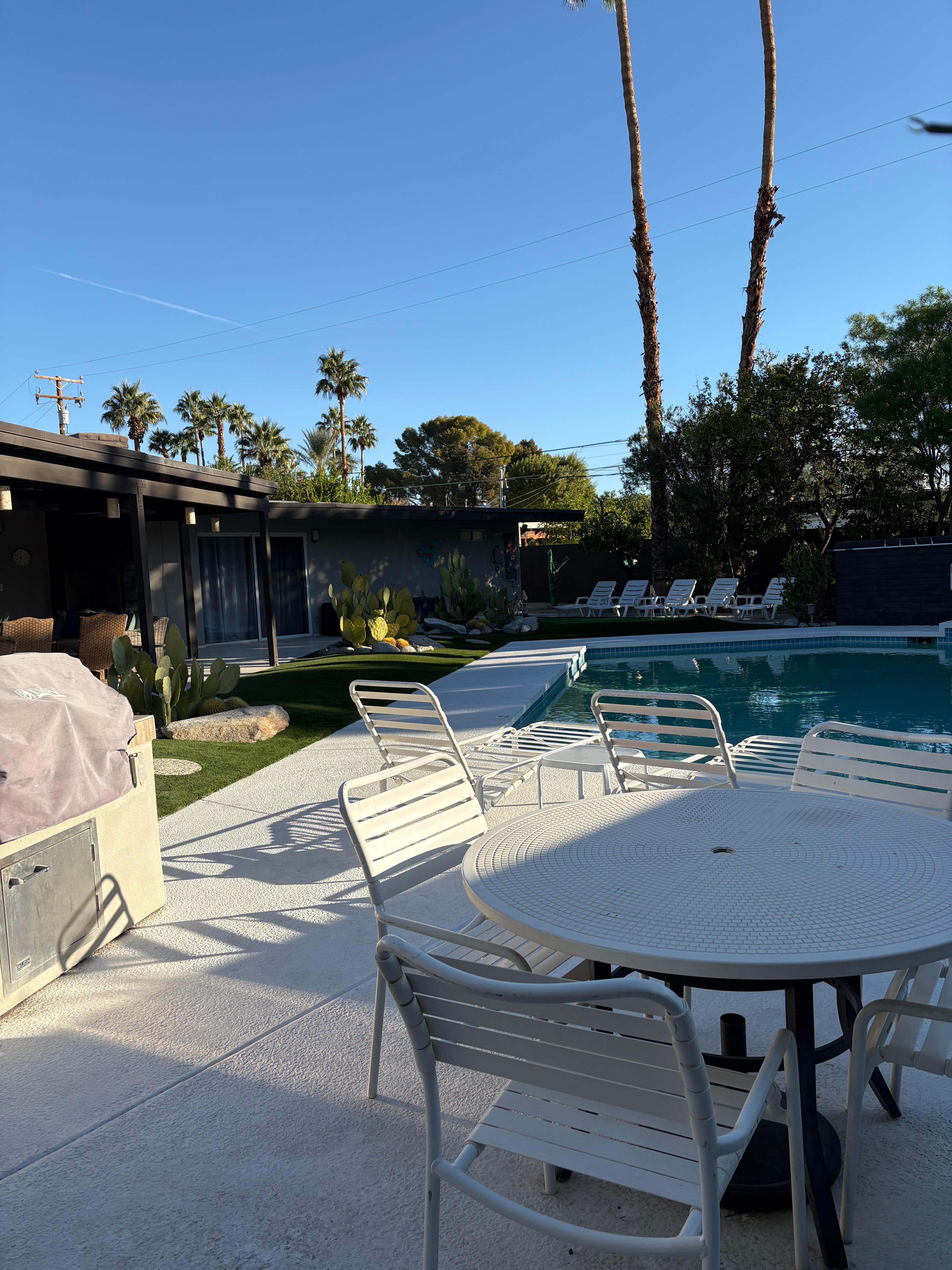 The backyard and pool 