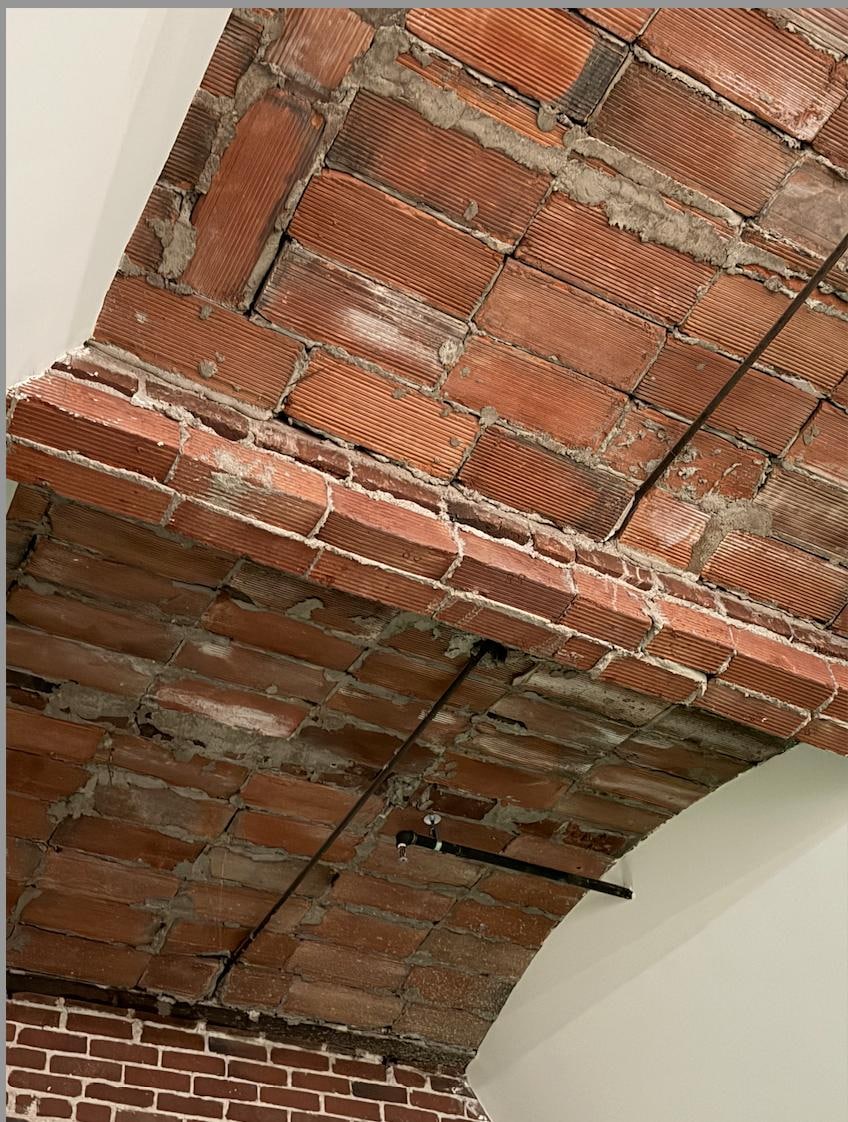 The ceiling of the bedroom