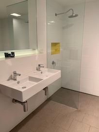 Massive double shower.