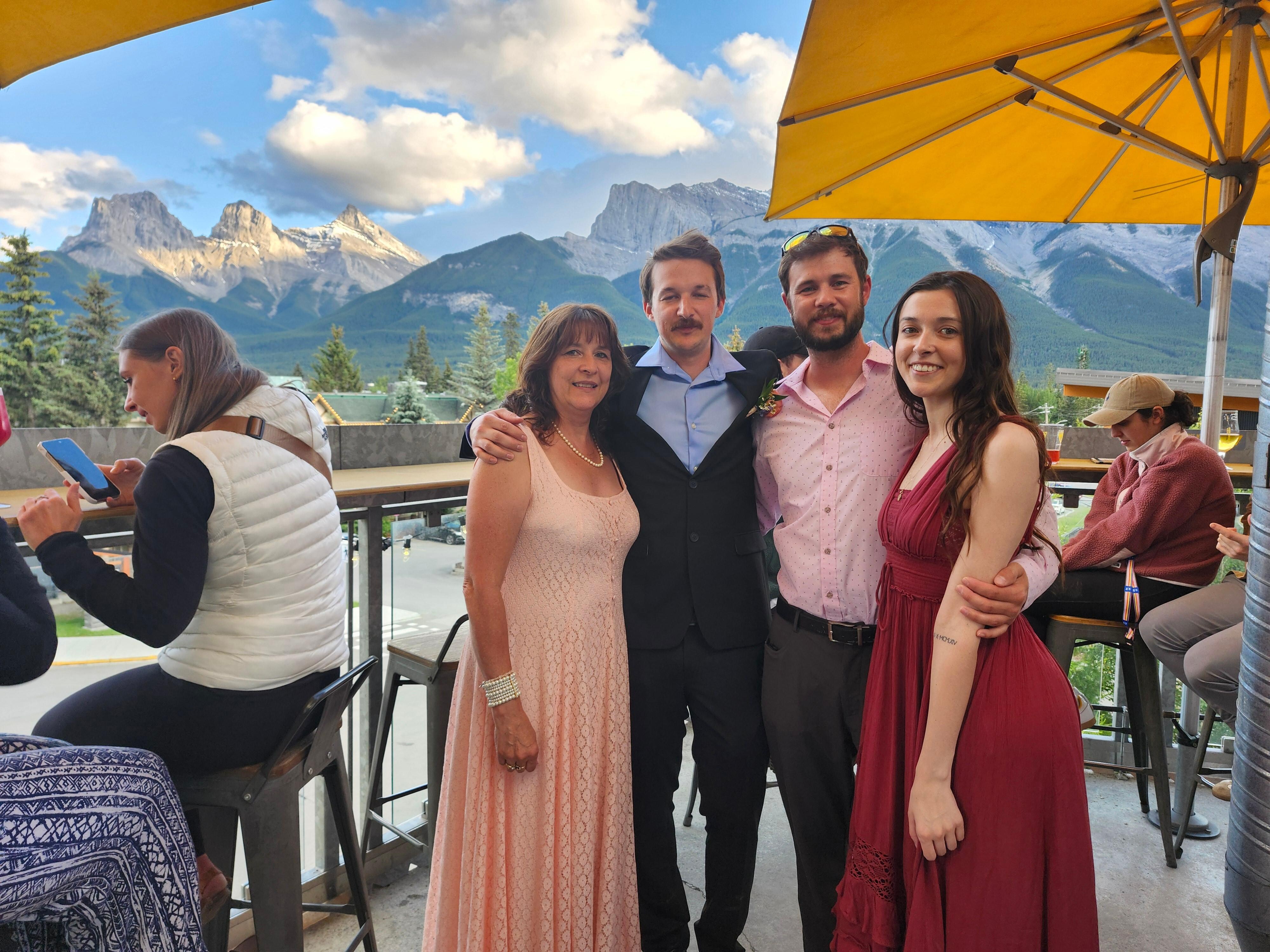 Three sisters in the background. Beautiful place to have a wedding 
