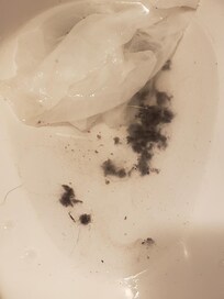 Part of what I cleaned out of the slots on air conditioner/heater