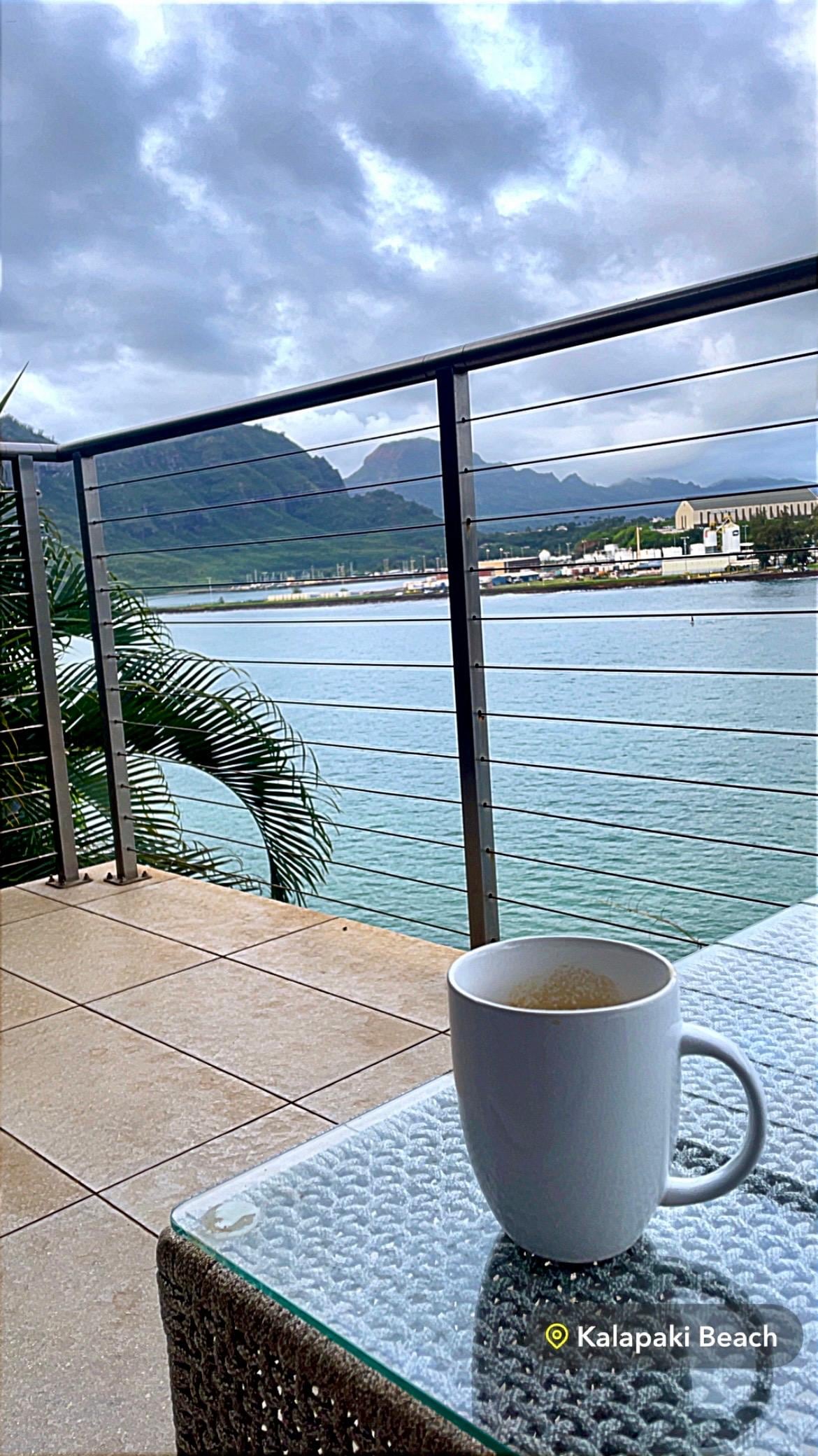 View having morning coffee