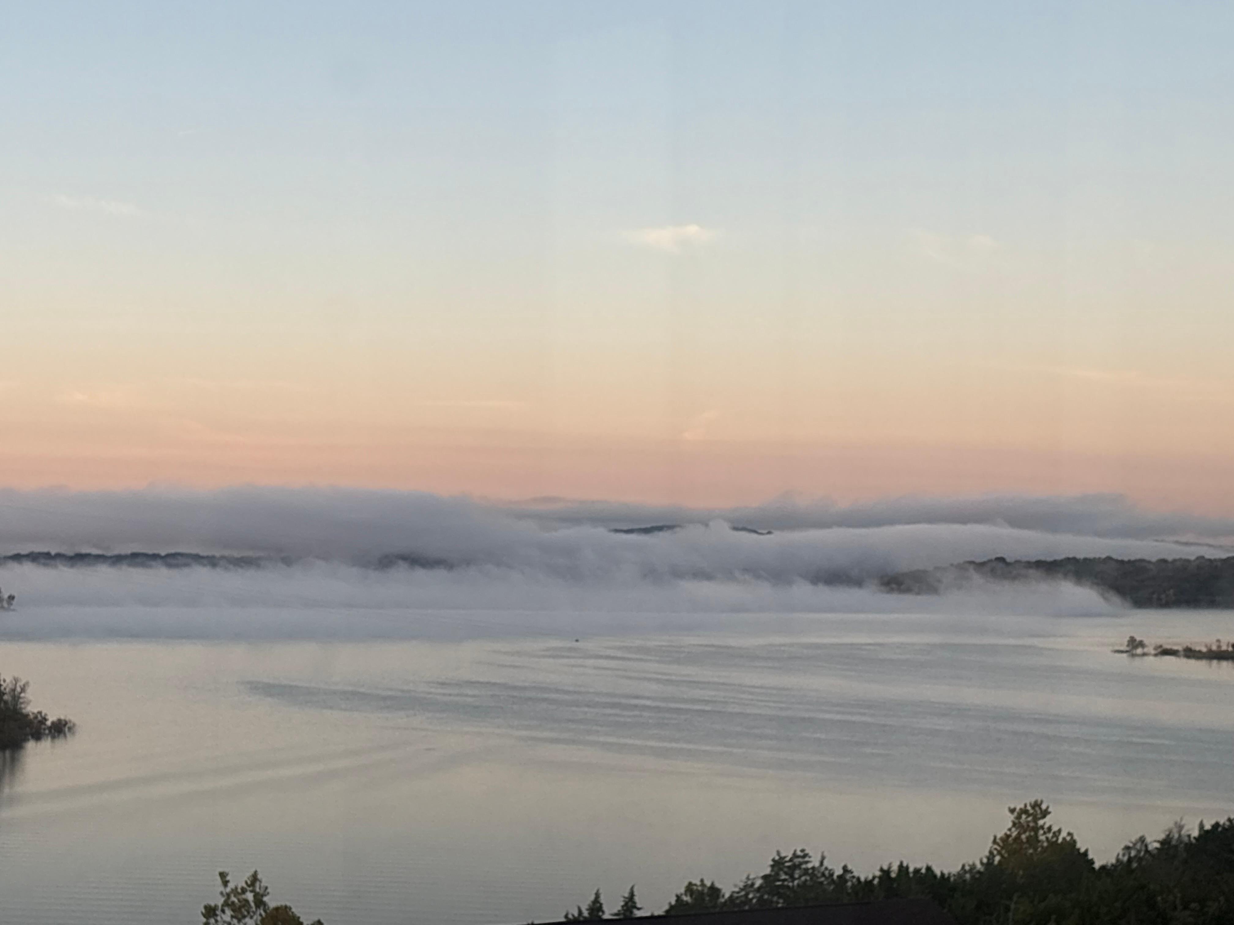 Early morning fog on Table Rock Lake.