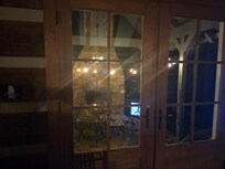 Outdoor fireplace and patio