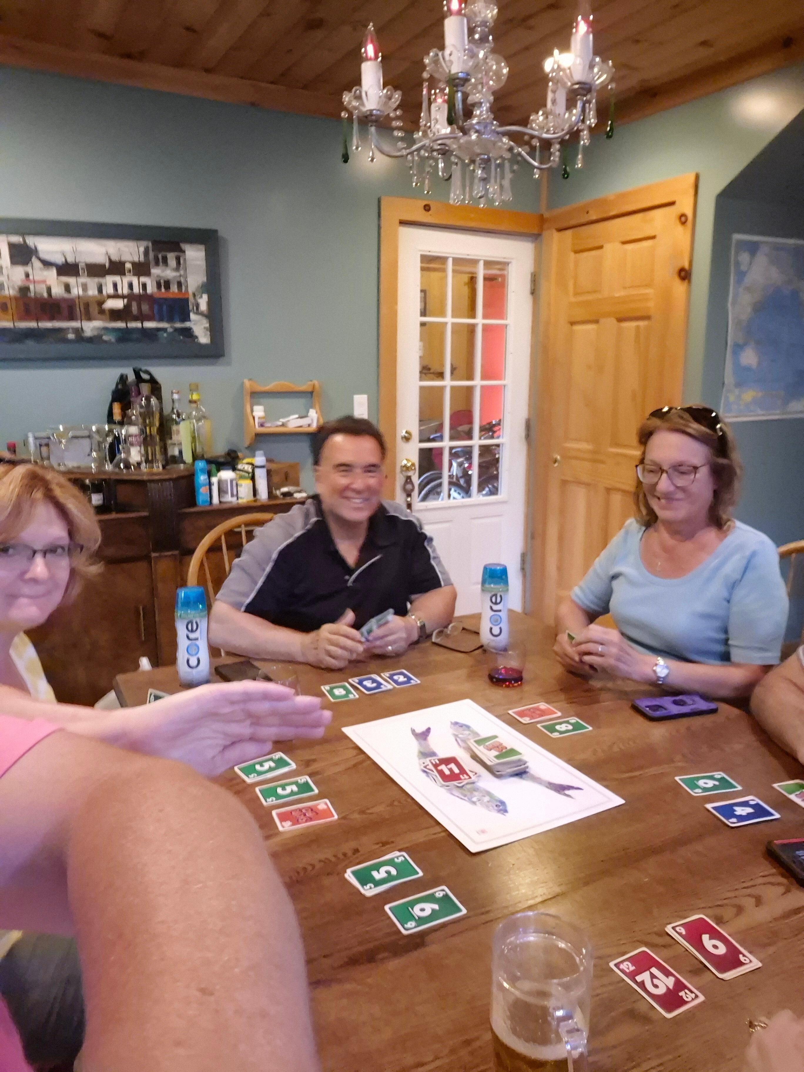 Skip-Bo night.
Guys against girls.
We won of course.