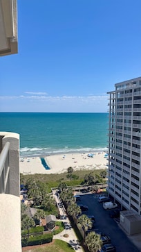 Midday beach view from balcony