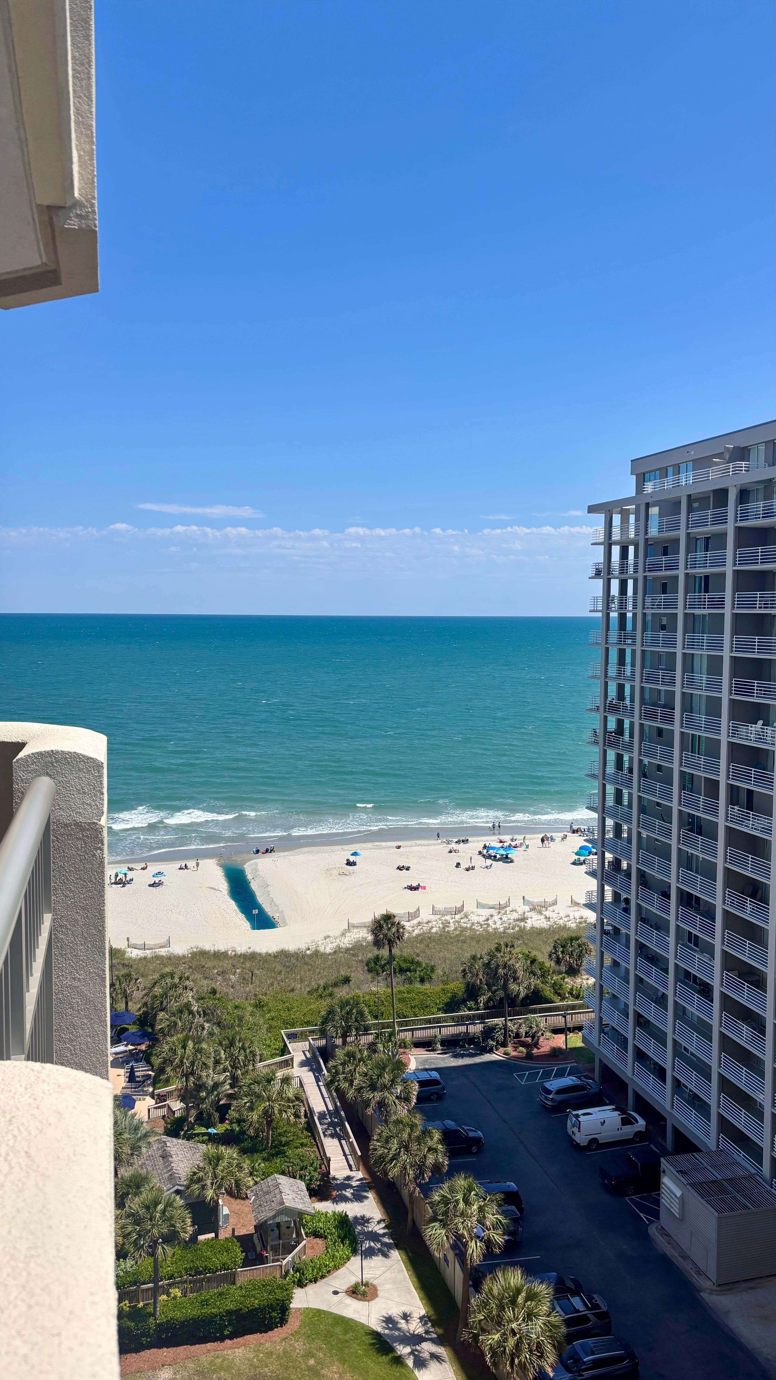 Midday beach view from balcony