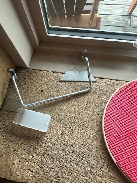 Razor blade and other things left in windowsills. A danger when this is left where the children's rooms are. 