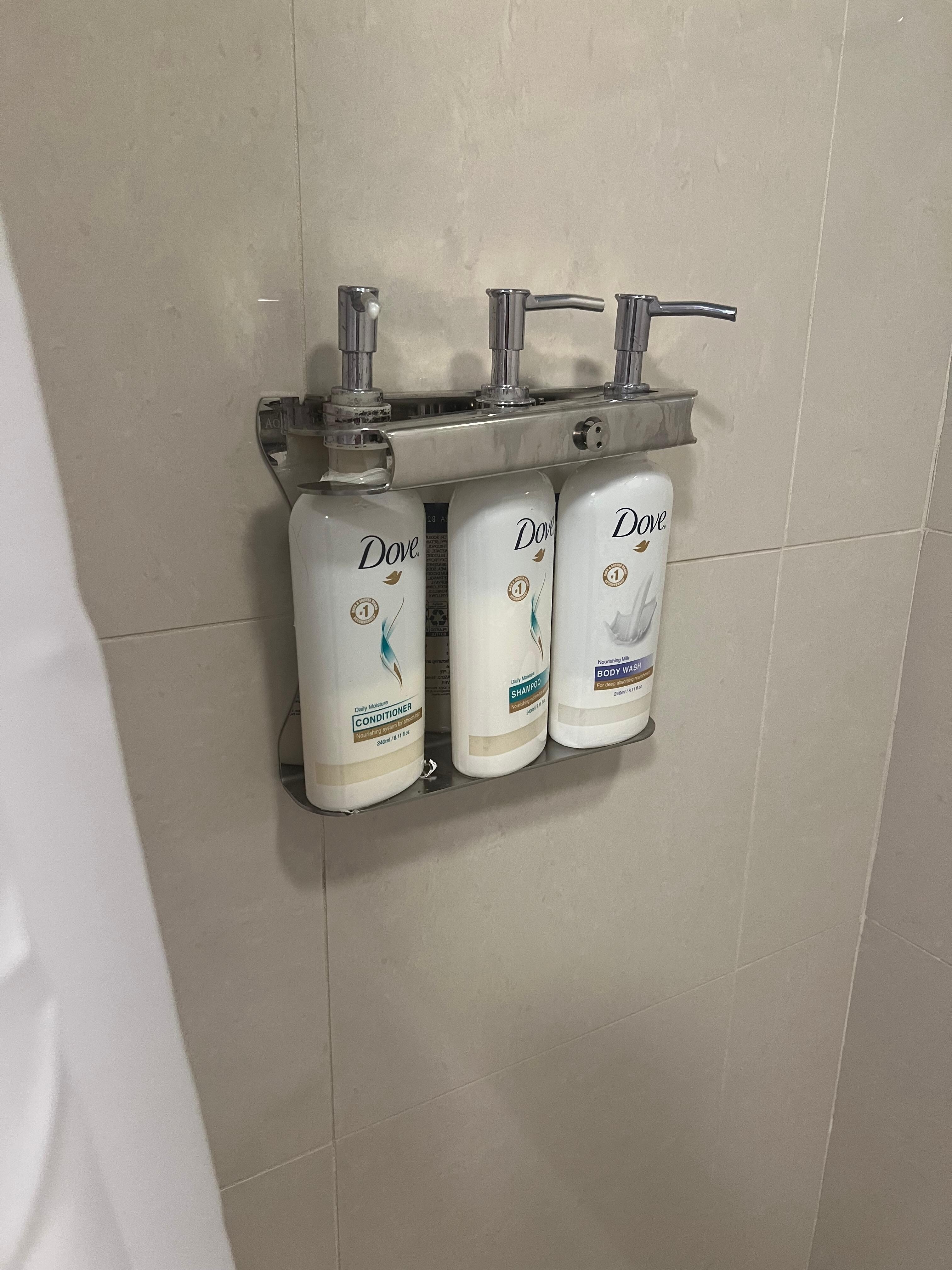 Broken dispenser holder in the shower