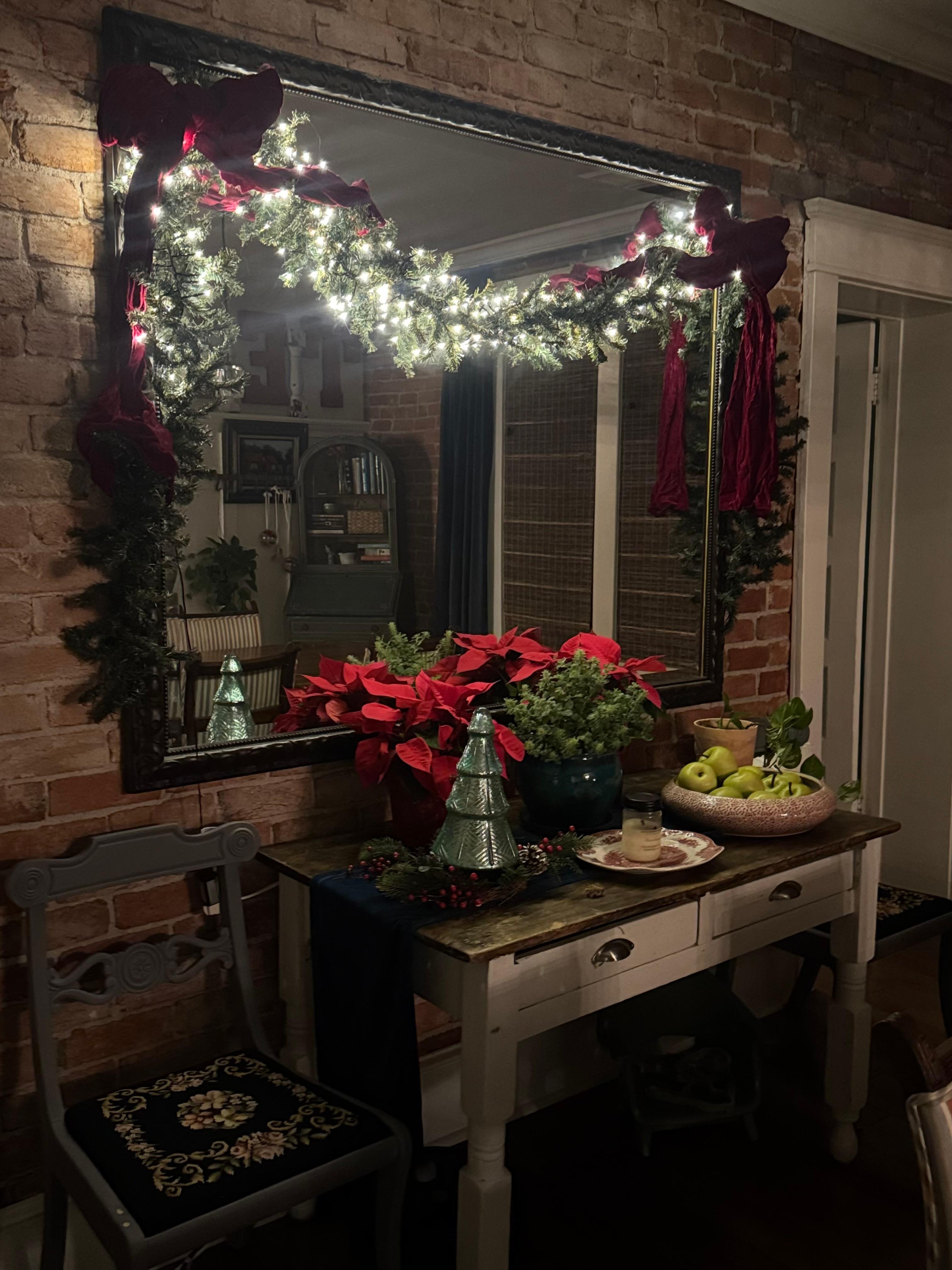 Dining Room decorated for Christmas 