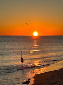 Sunset at beach house