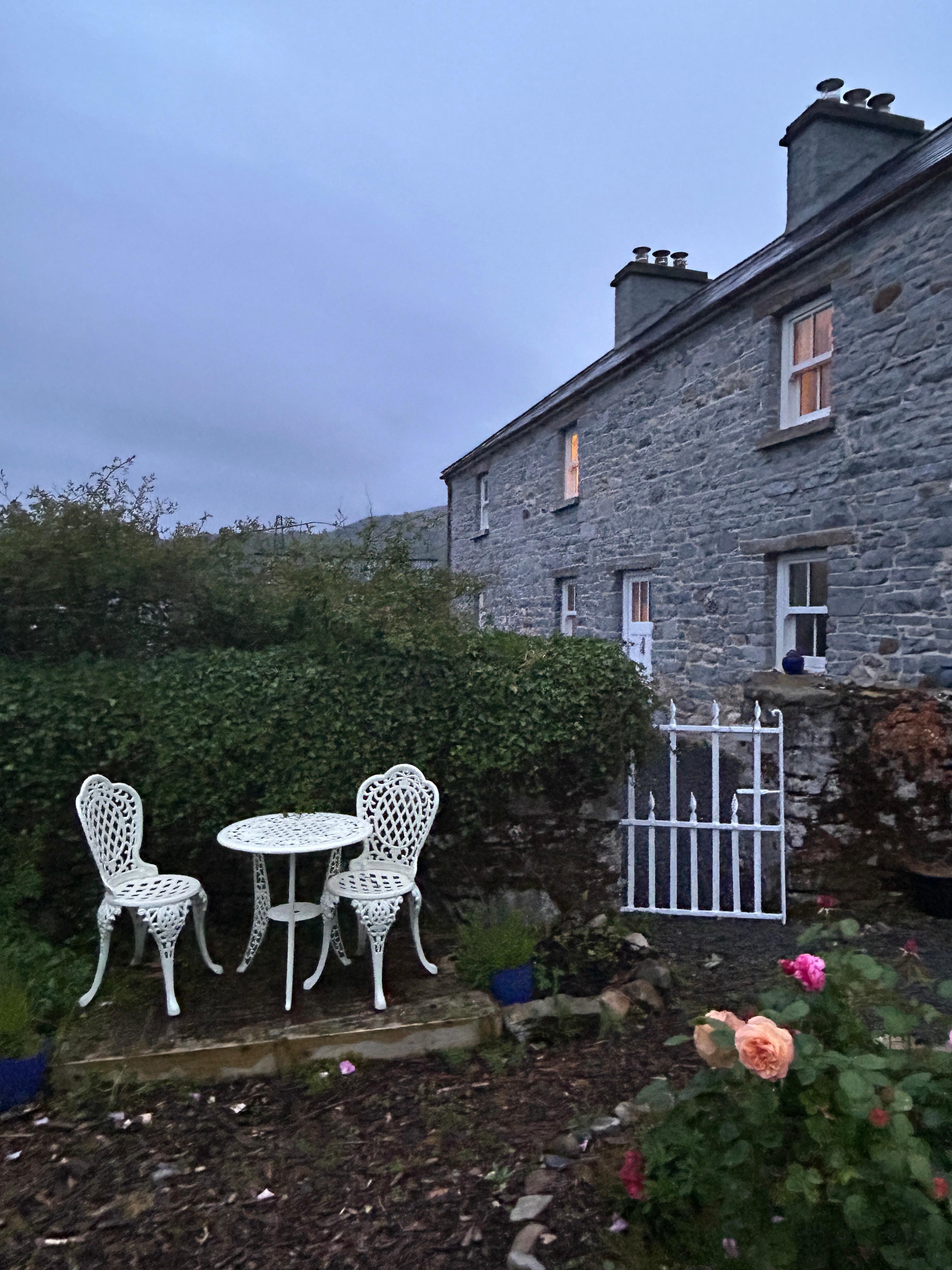 Garden on the side of the house. 