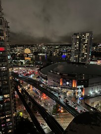 Nighttime view from balcony