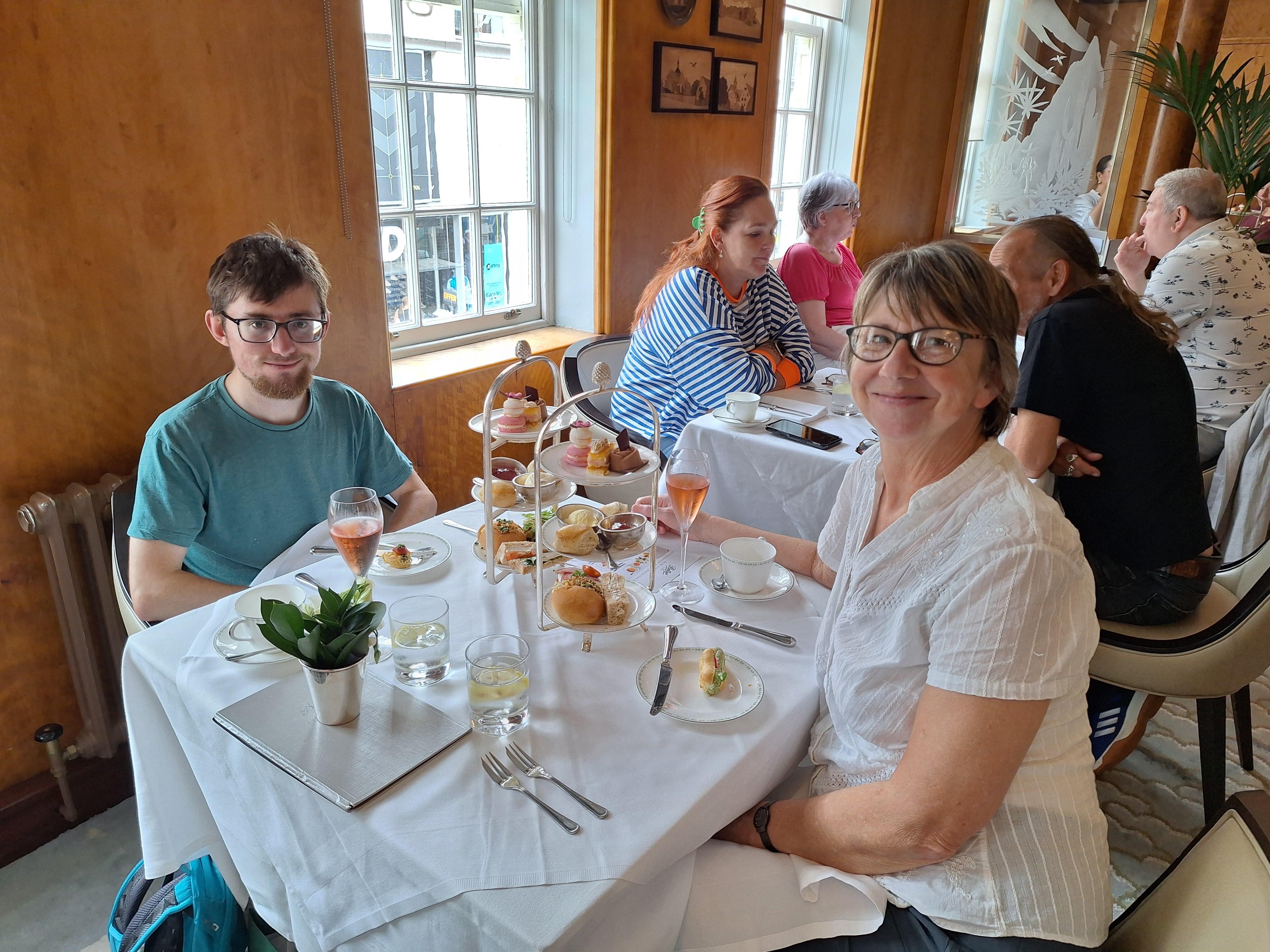 Enjoying afternoon tea at Betty's
