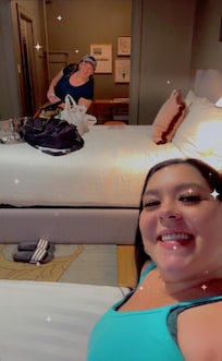 My friend and I in our room!