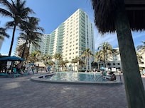 View of the building from the pool