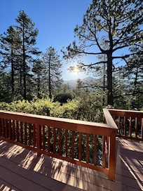 Deck on front of house with view