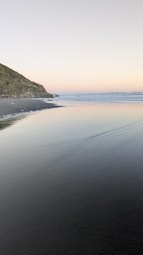 Amazing black sand beach just down the road