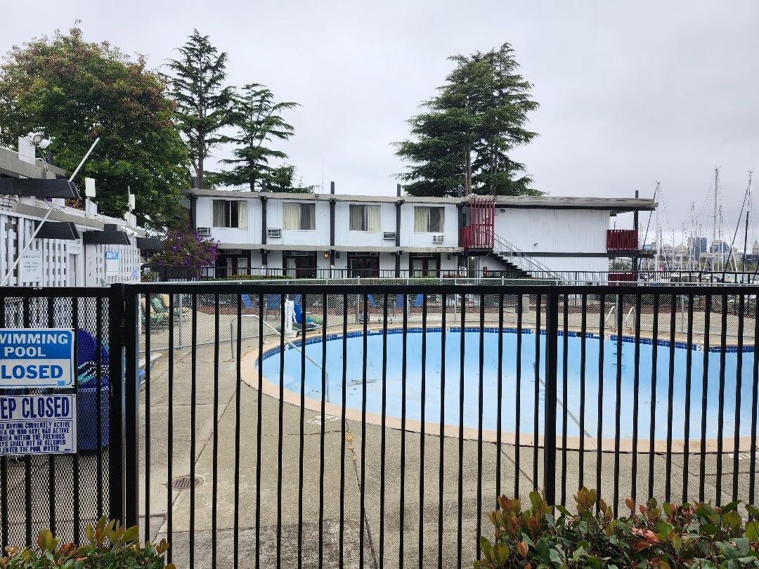 Real view of pool, listing is a lie