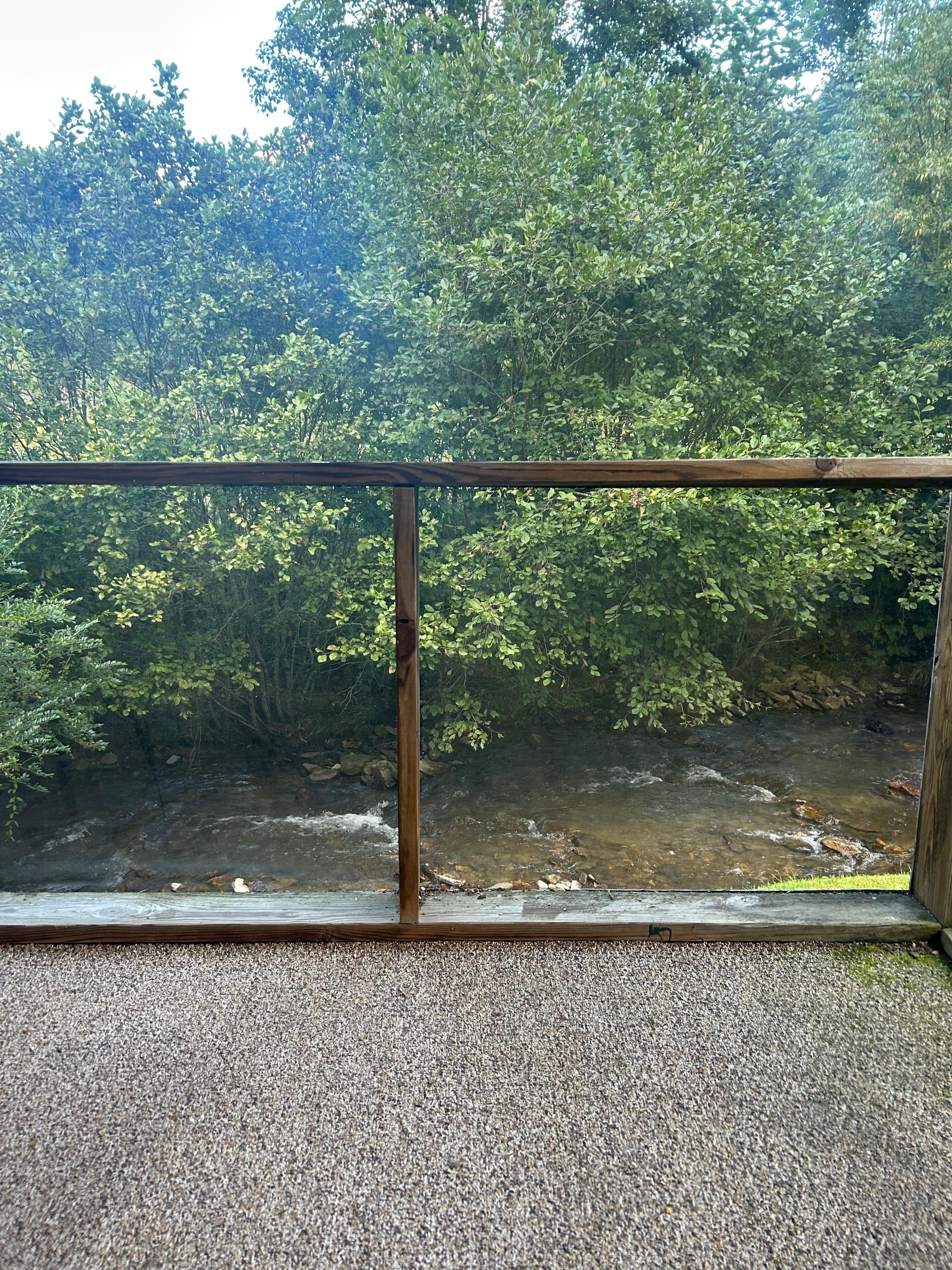 Side porch with view of creek 