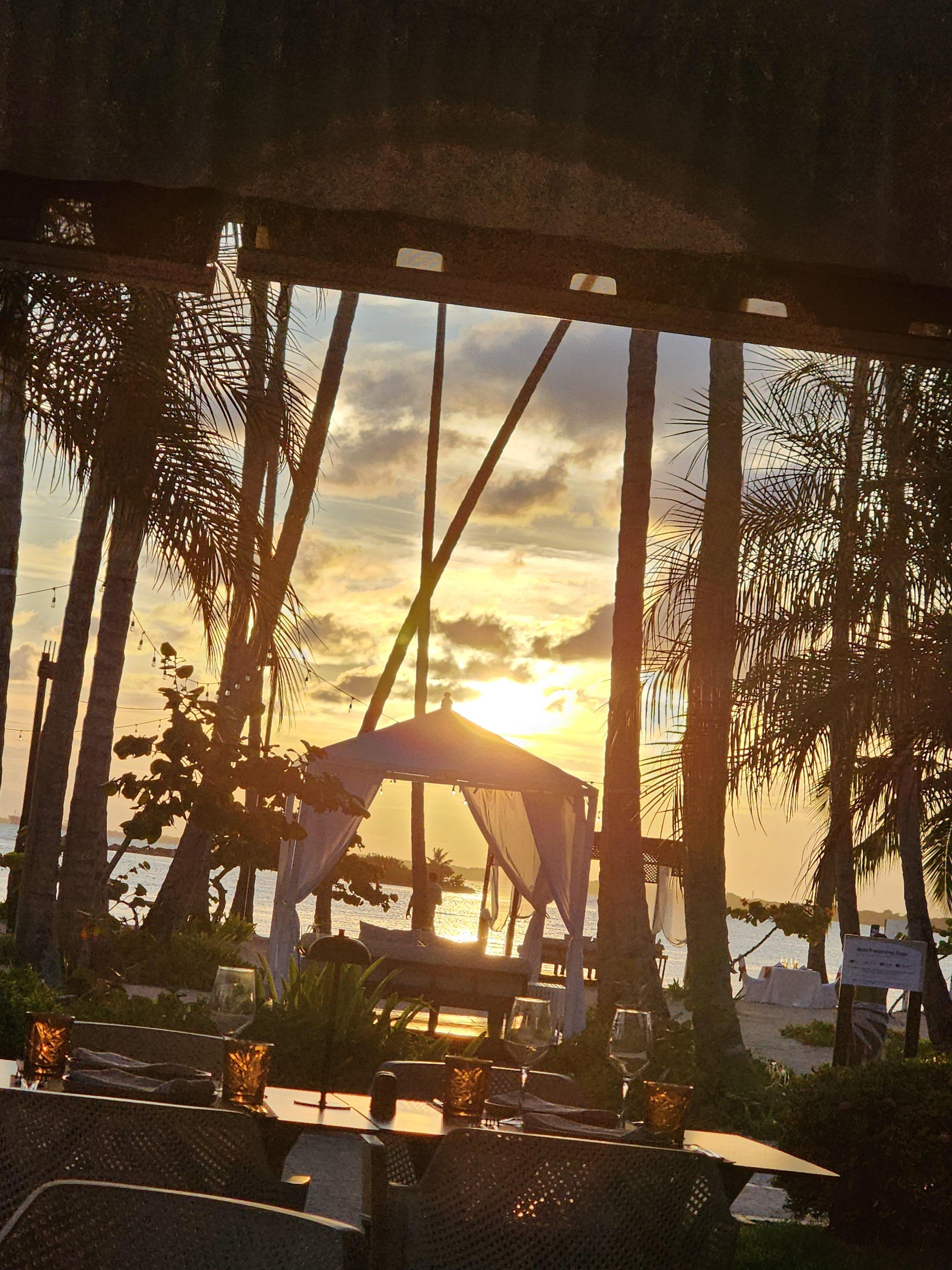 This was our view during dinner by the beach.