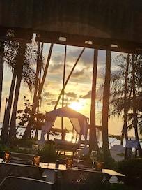 This was our view during dinner by the beach.
