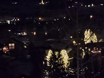 View from the front door on a winter's night