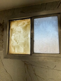 Bathroom window disgusting and did not shut properly.