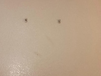 Screws where art was ripped off the wall.