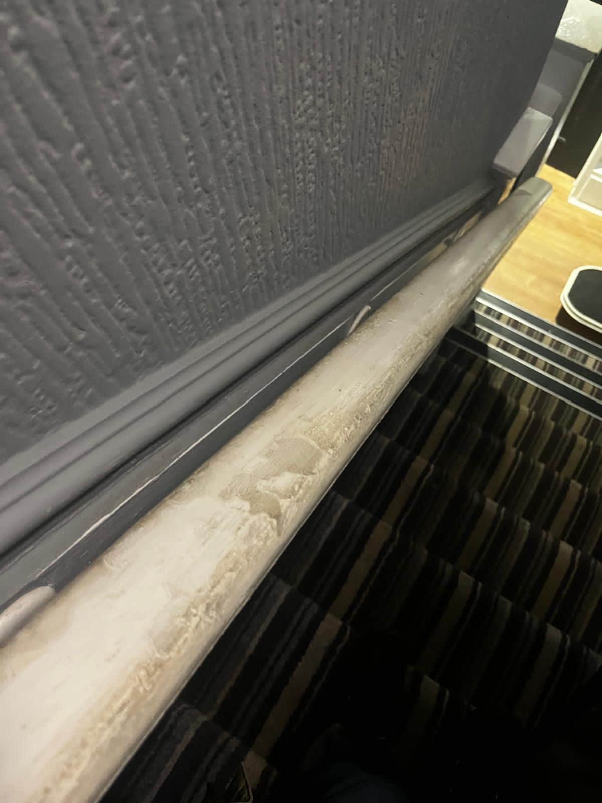 The stairs up to most rooms [lower floor is staff only - again really weird]  the air was green  ,the carpet flat and sticky ! Yes sticky the hand rails oh my gosh there's no denying this 